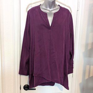 Soft Surroundings Royal Purple Convertible-sleeved Tunic, Size XL